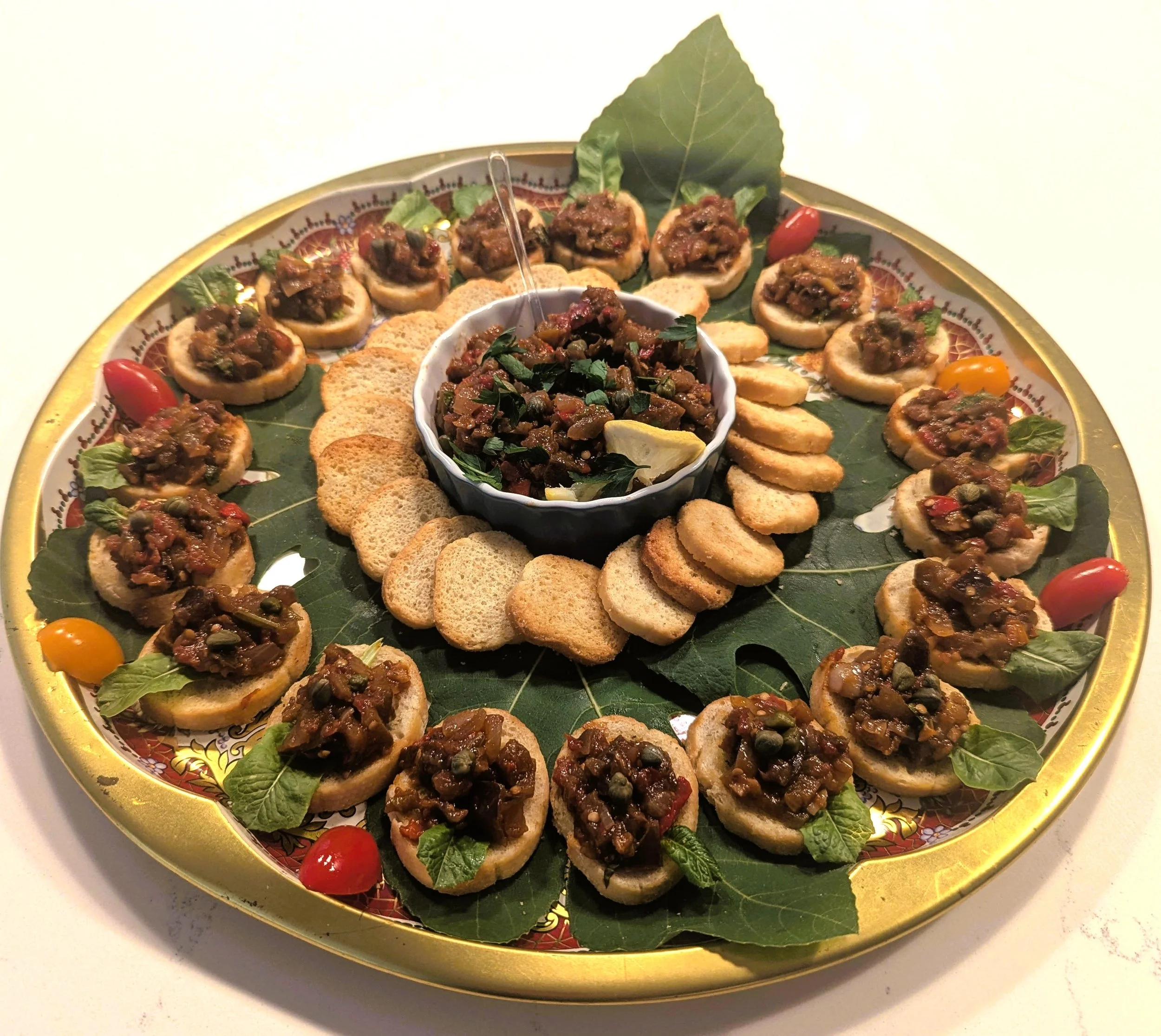 Caponata Eggplant Dip w/ Crostini