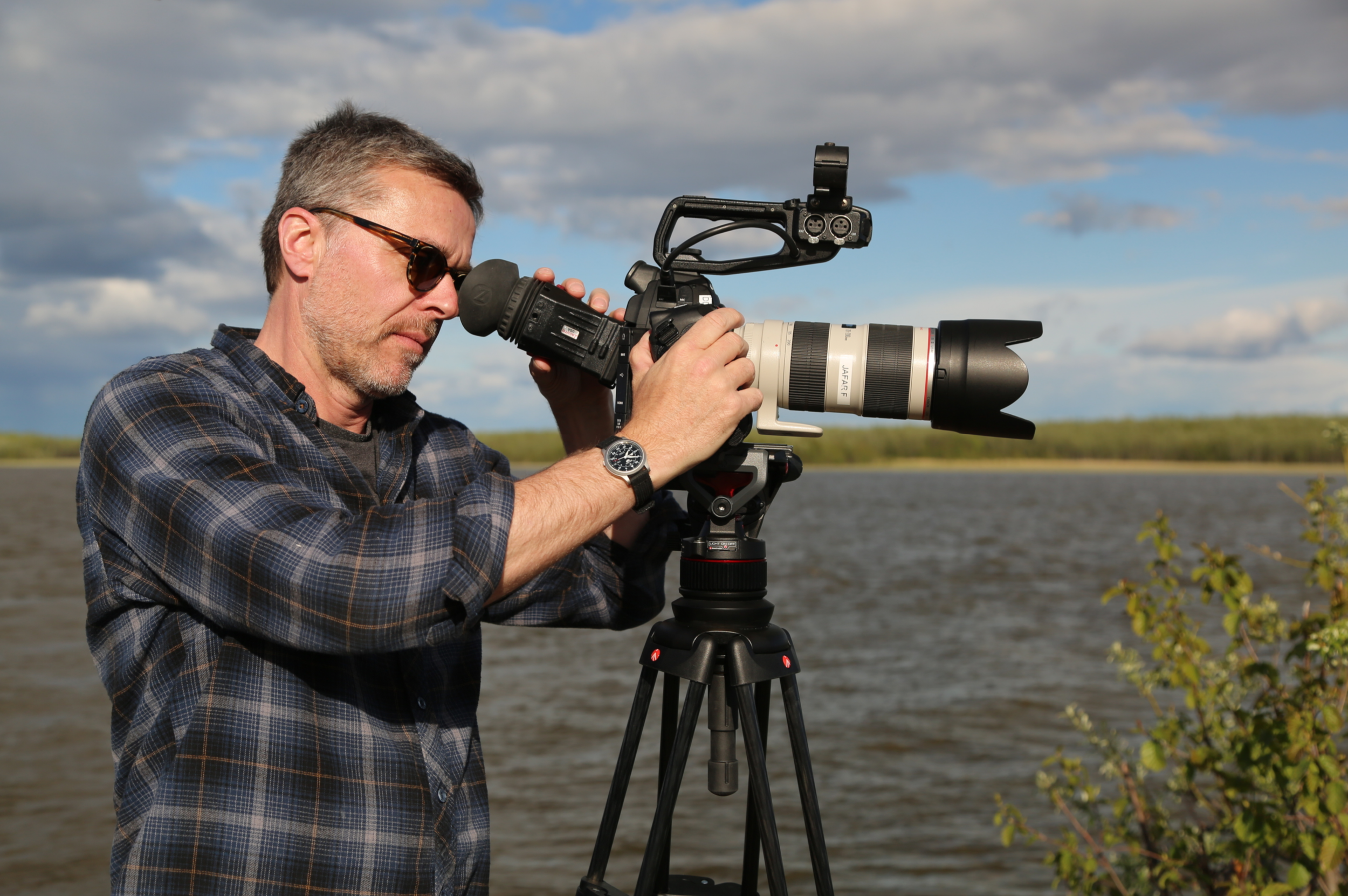 Chris Landry on location in Bethel, Alaska. Photo: Jacqueline Cleveland.