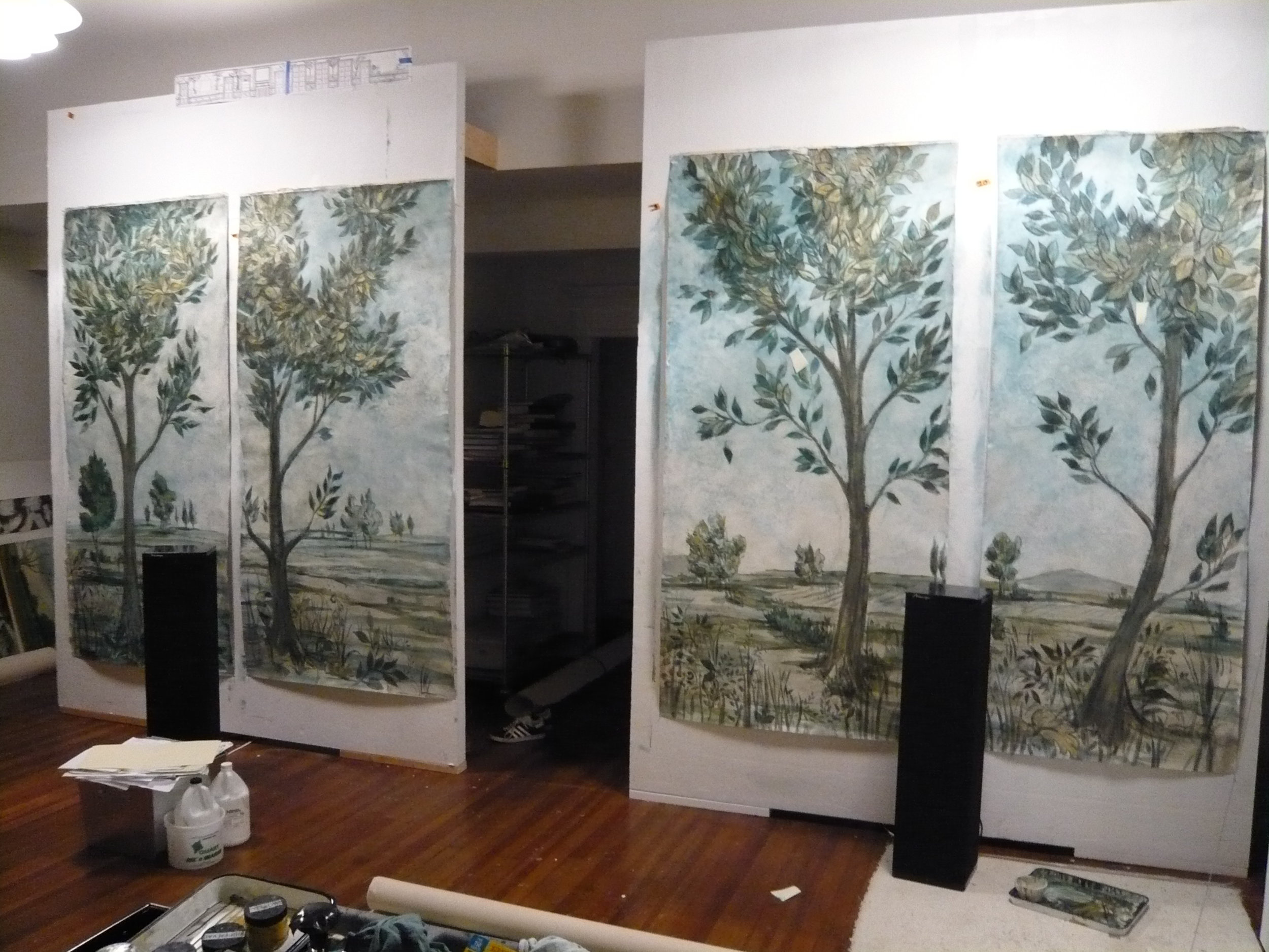 TREE PAINTINGS IN PROCESS