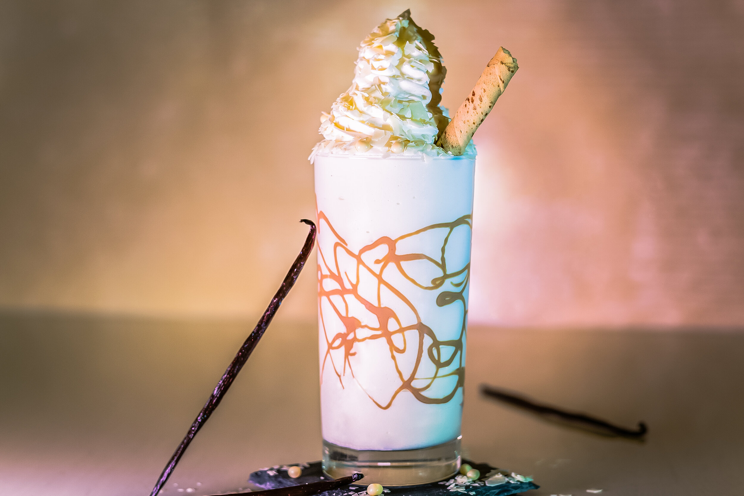 Loaded vanilla milkshake editorial image