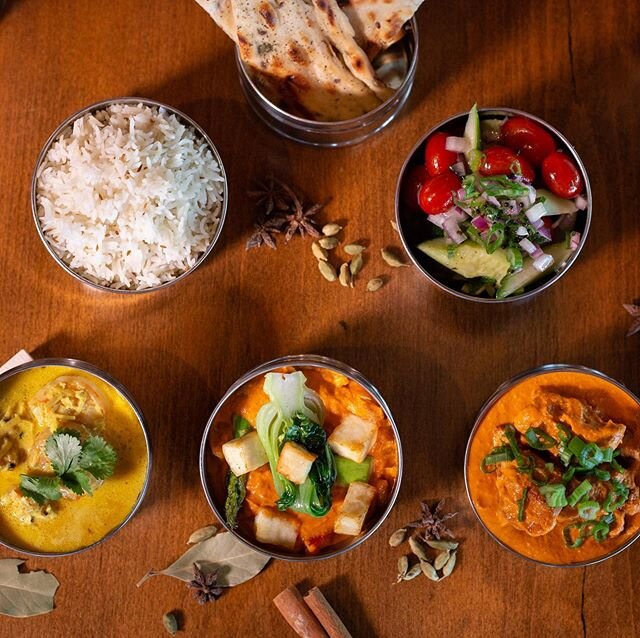 ✨NEW✨ Indian Tiffin&rsquo;s at @thecatchofthepelican in @naplesgranderesort these three entree options are served with rice, salad, and nan.. make your reservations fast.. #tiffinservice #naplesgrande #naplesgrandebeachresort #indianfood #indianfoodt