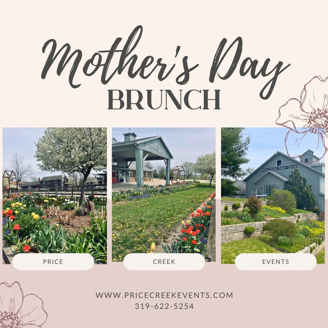 🌷 Mother's Day is just 16 days away! And Price Creek Event Center is continuing it's Mother's Day Brunch tradition. Make sure you call or message us today to make your reservations. We'll take care of the food, and you take care of mom ❤️ 
.
#happym