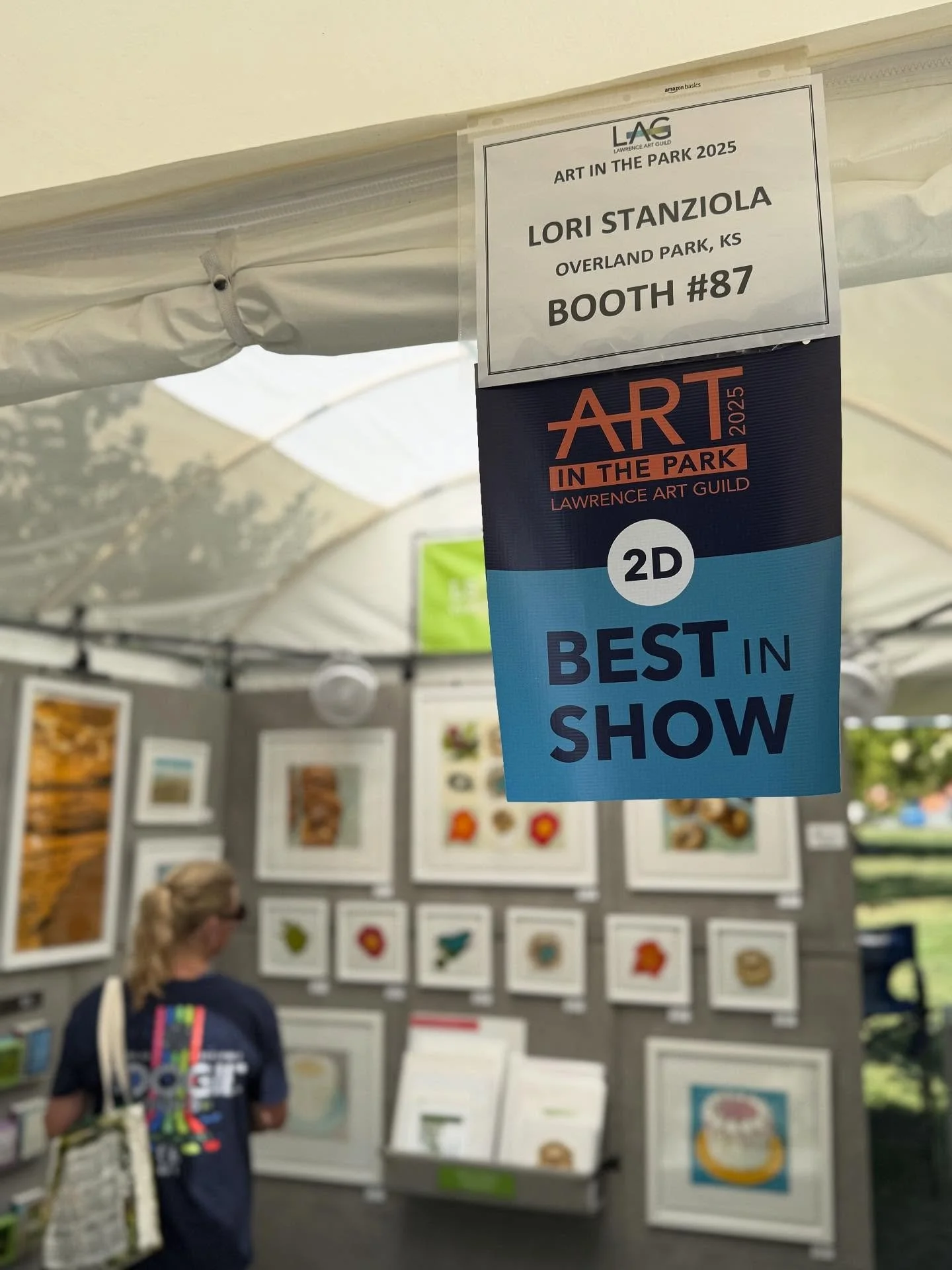 Wow! So honored to receive 2D Best in Show at Lawrence Art in the Park. Here til 6pm today and 9-5 tomorrow!