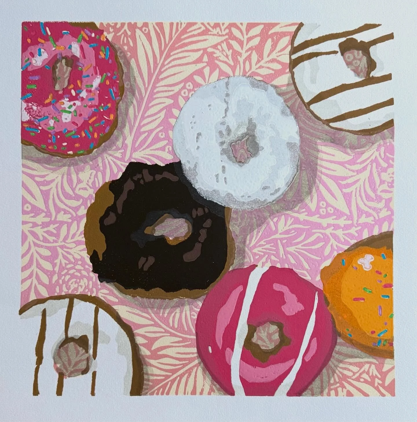 New work! These sweet prints will debut this Friday in a new exhibit at the Phoenix Gallery called &ldquo;Donut Mind If I Do!

I&rsquo;ll definitely be swinging by the opening at night to see all the goodies that everyone has created. Hope to see you
