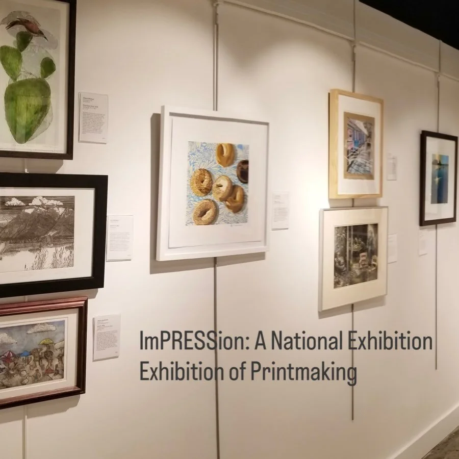 So happy to be a part of this printmaking exhibition in Norfolk, Virginia, with my Bagels print. (Opening night is tonight, but unfortunately, I will have to miss it.) See the events link on my website to access all the work from the show. It&rsquo;s