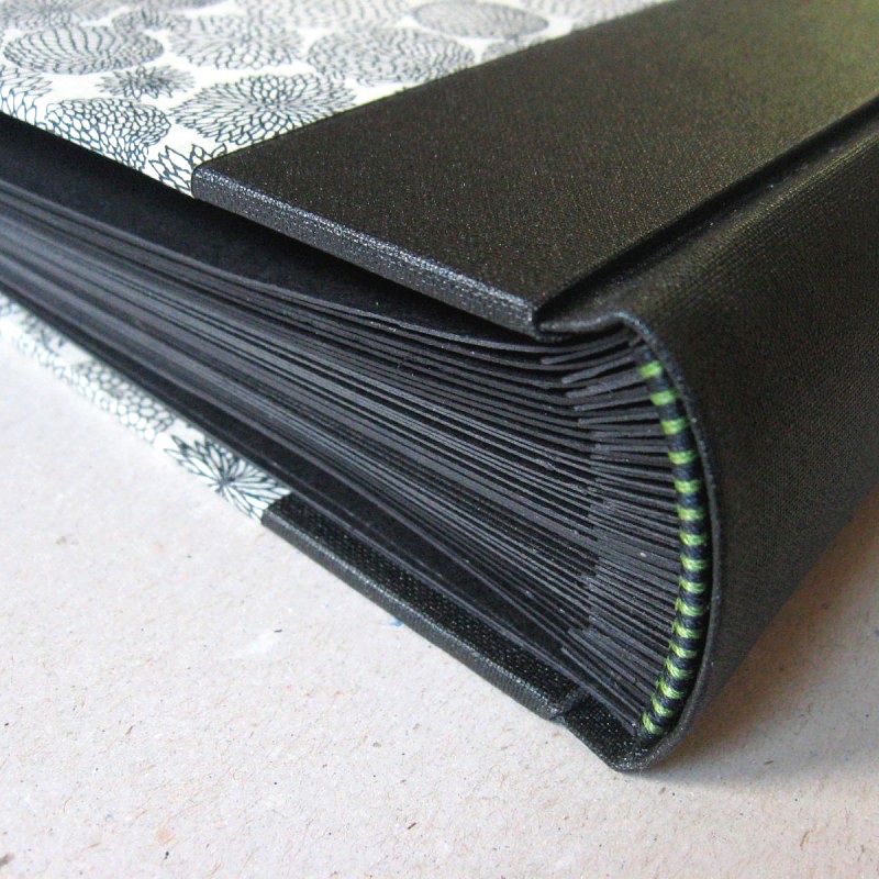 Handmade wedding album with black pages - creative ideas photo book