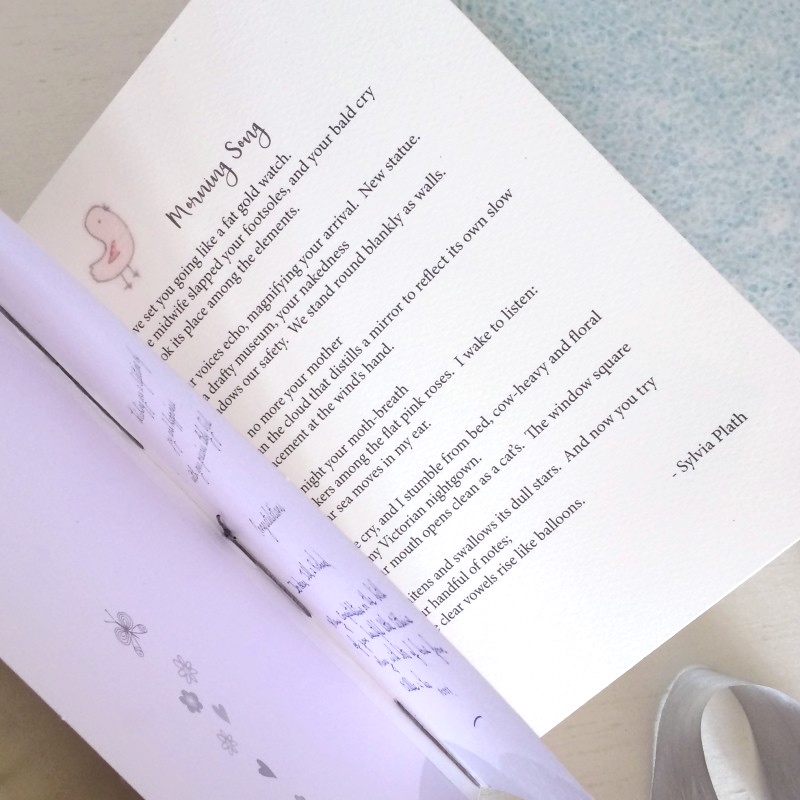 Poem in baby record memory book