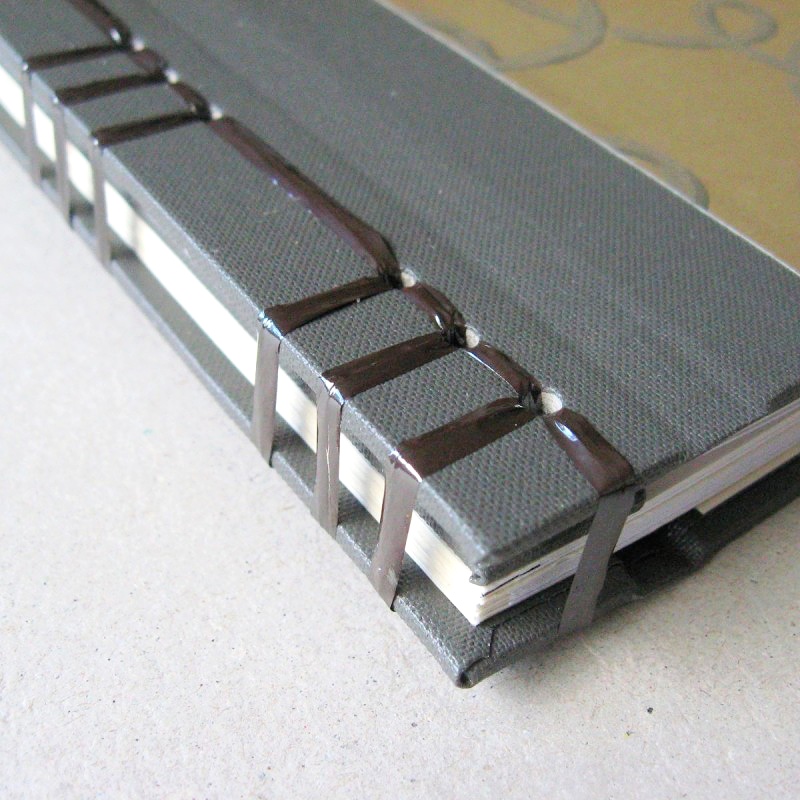 Japanese binding artist book using cassette tape