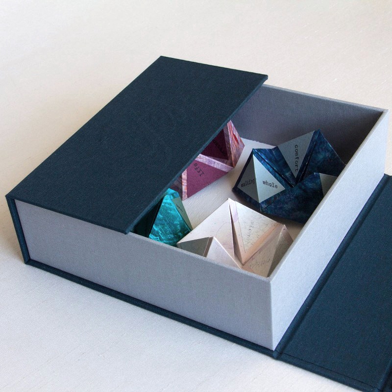 handmade box with one flap open with view inside by artist eilis murphy