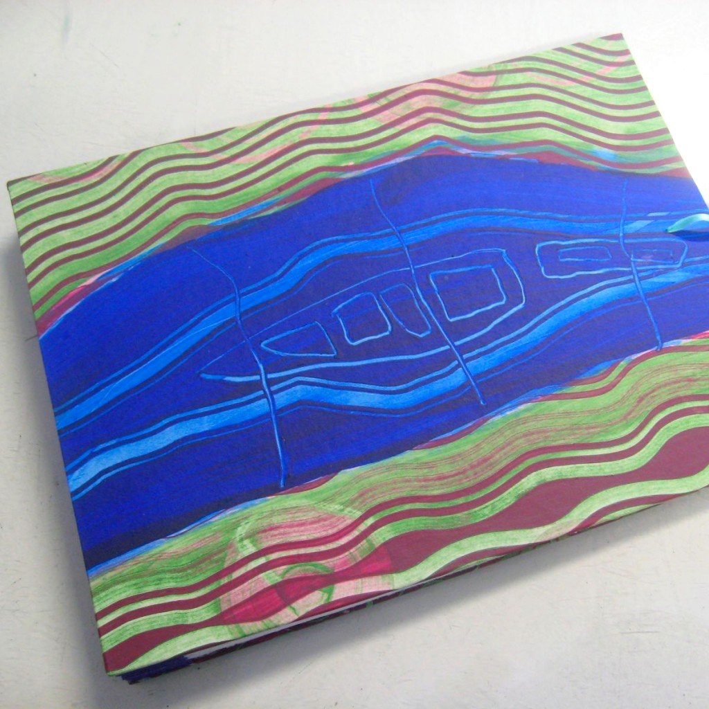 Paste paper cover on handmade book