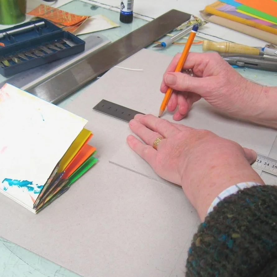 Measuring cover for handmade artist's book