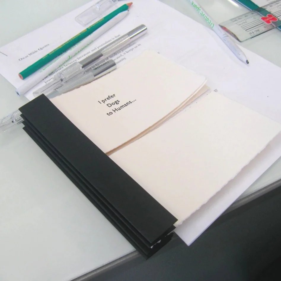 Handmade book with letterpress text Ireland