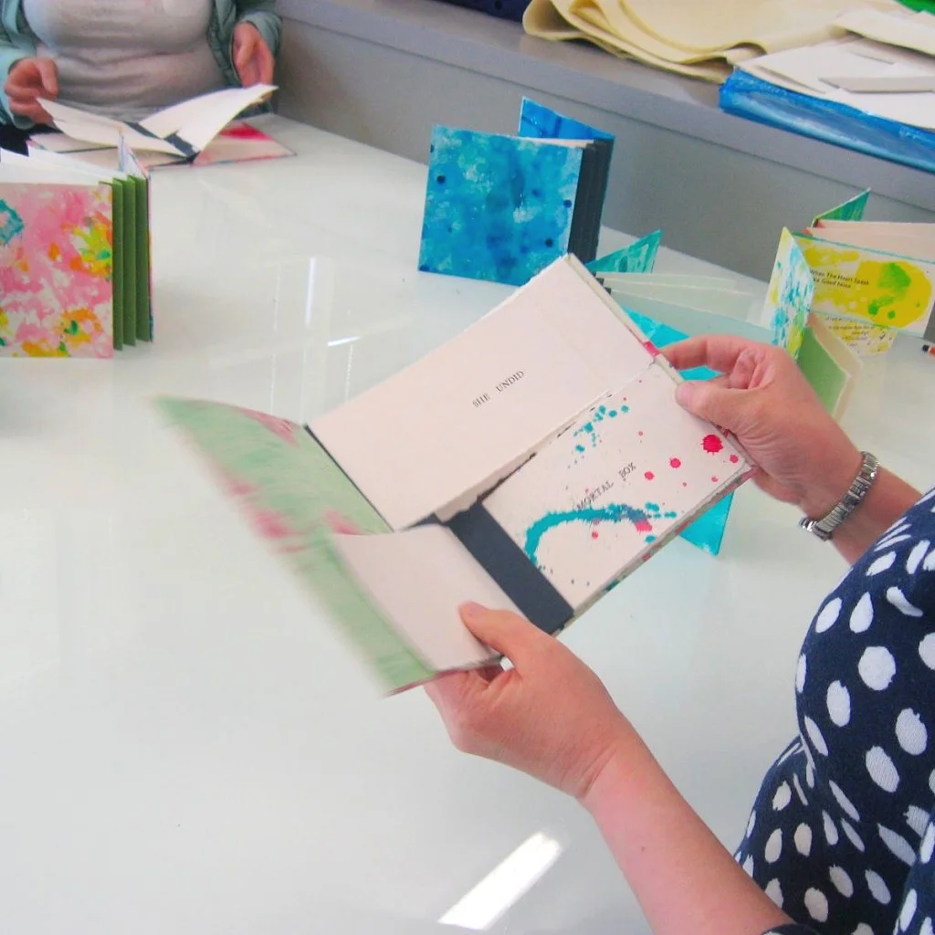 Handmade Flag books with letterpress text