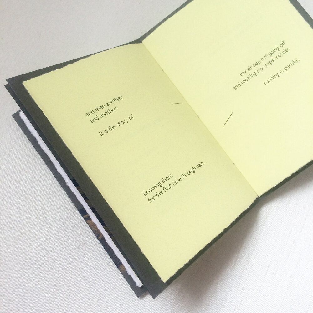 Poem from artist's book collaboration between poet and artist