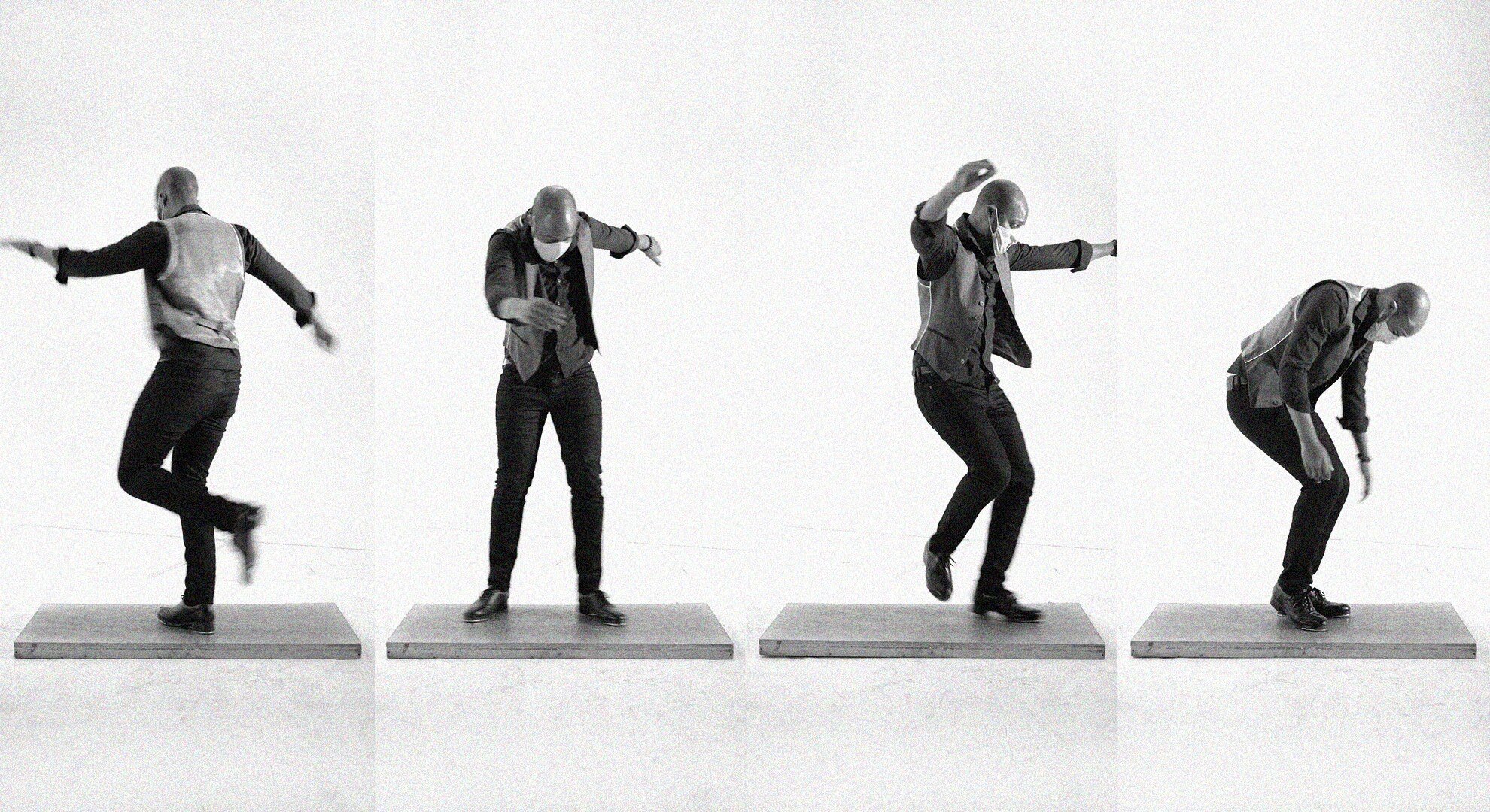 Tap Dancer, Travis Knights, in Ephemeral Artifacts. Photo by Robert Kingsbury.