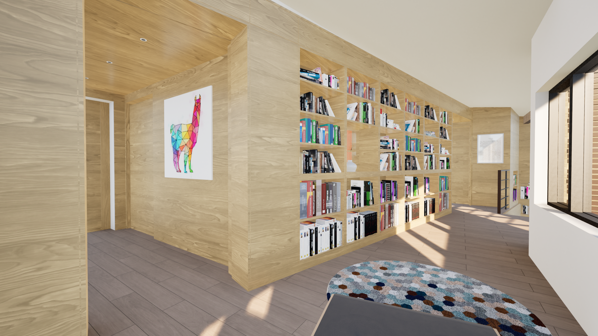 Book Wall Reading Area