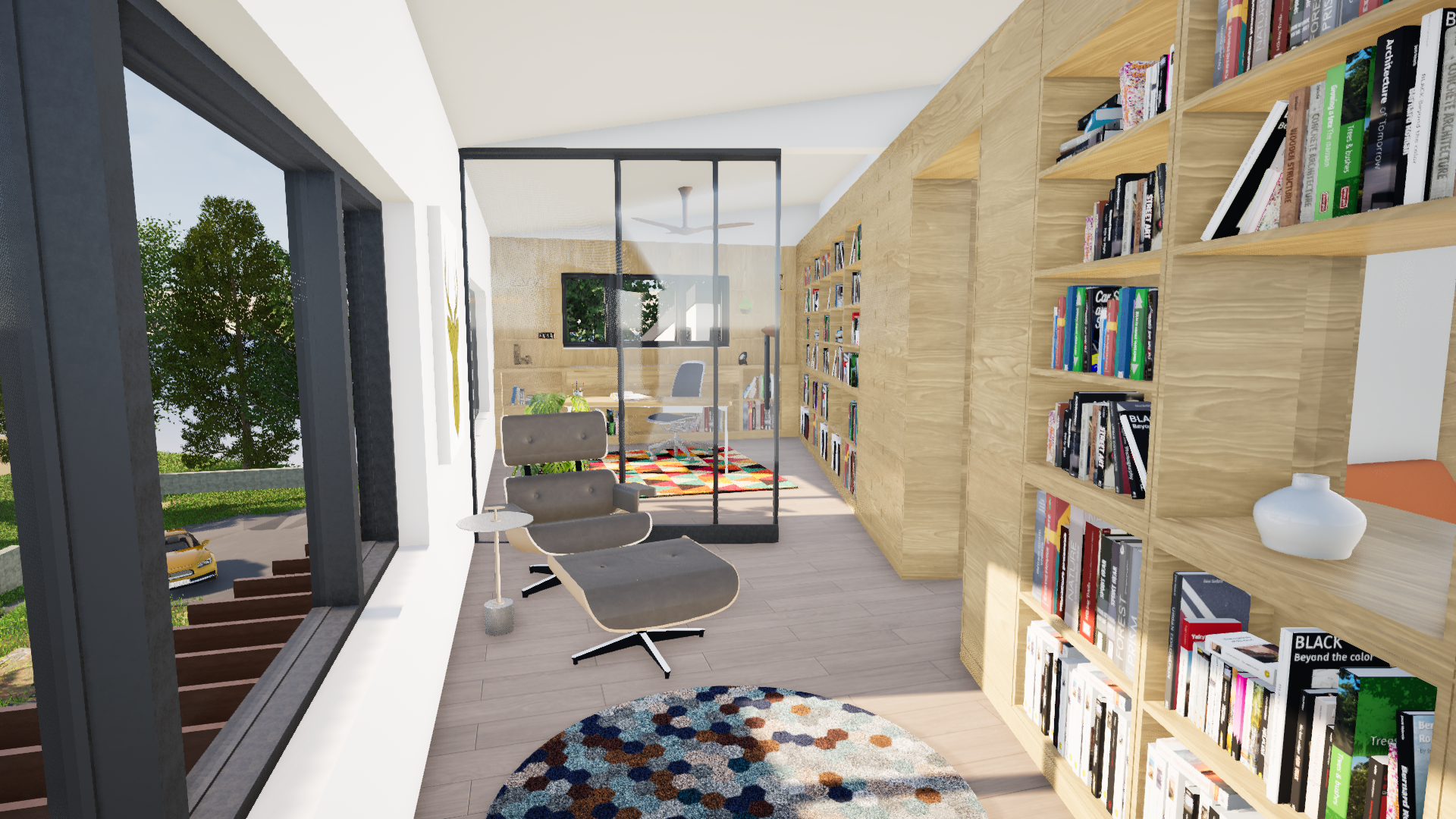Book Wall Reading Area