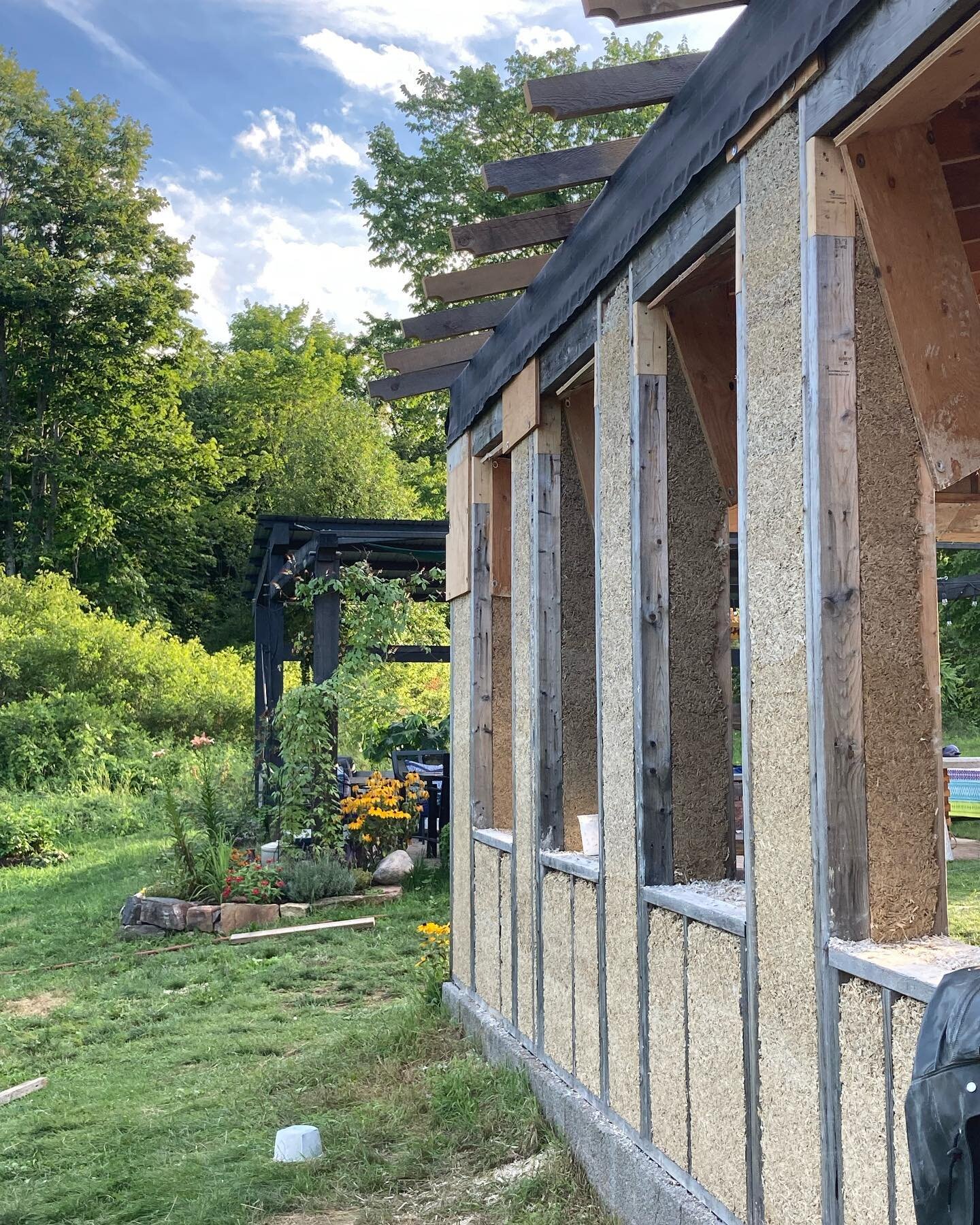We have been installing hempcrete for the past week. Thanks so much to all the volunteers that came out! Such a fun work experience, such a great wall system!