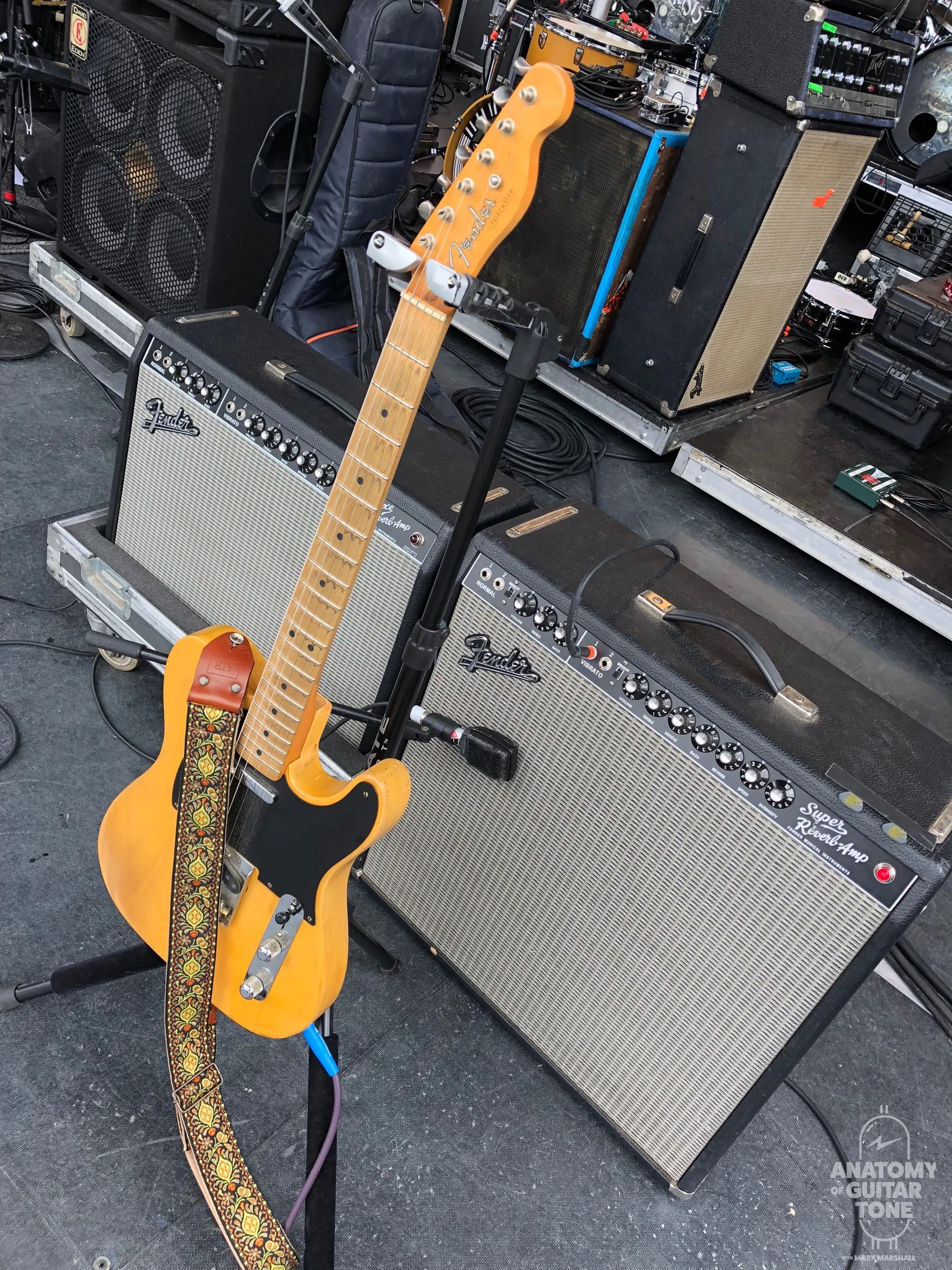 Back line amps on tour with Sister Sparrow and the Dirty Birds