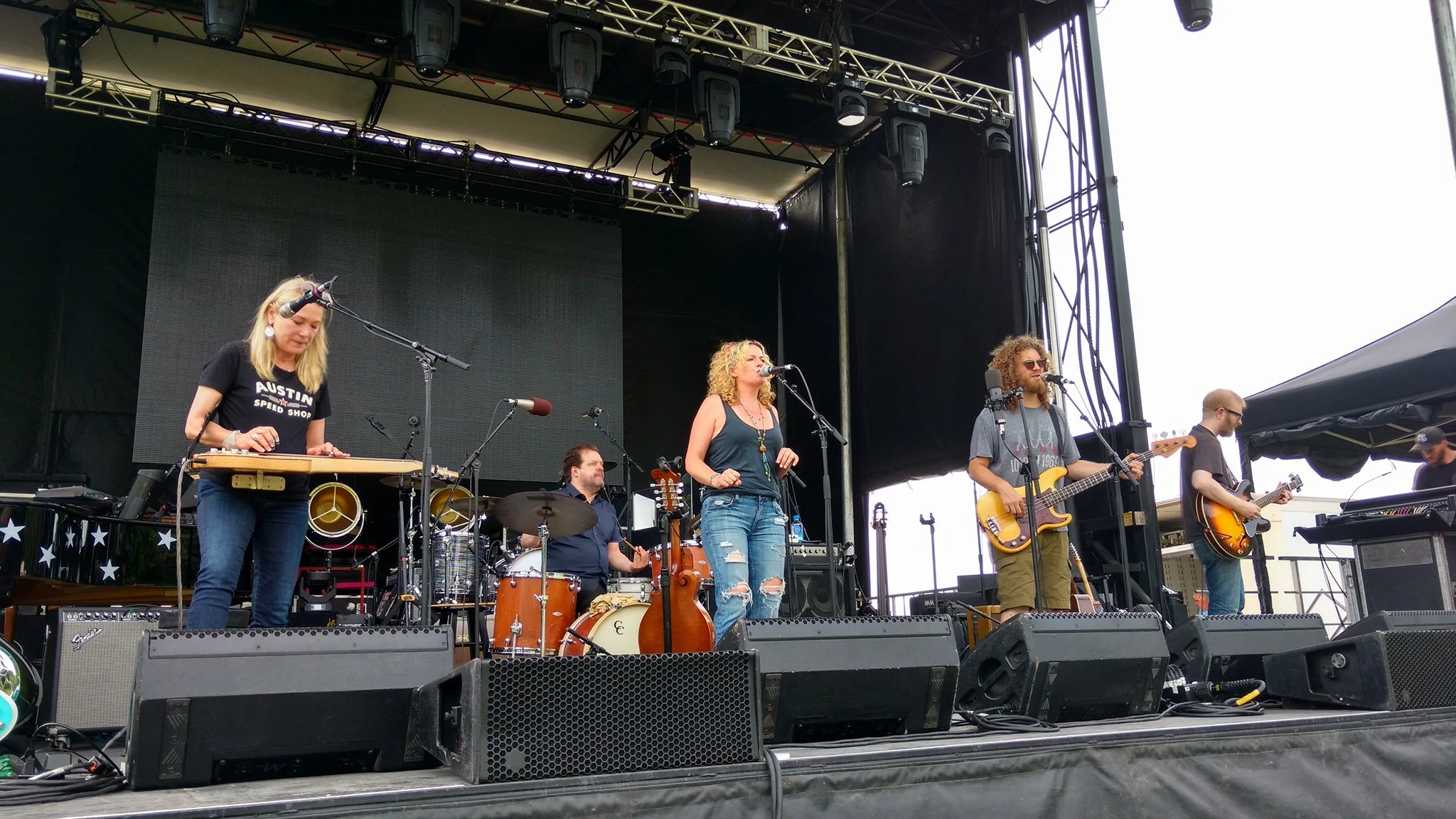 Playing a festival with Amy Helm, Jay Bellerose, Cindy Cashdollar and Adam Minkoff
