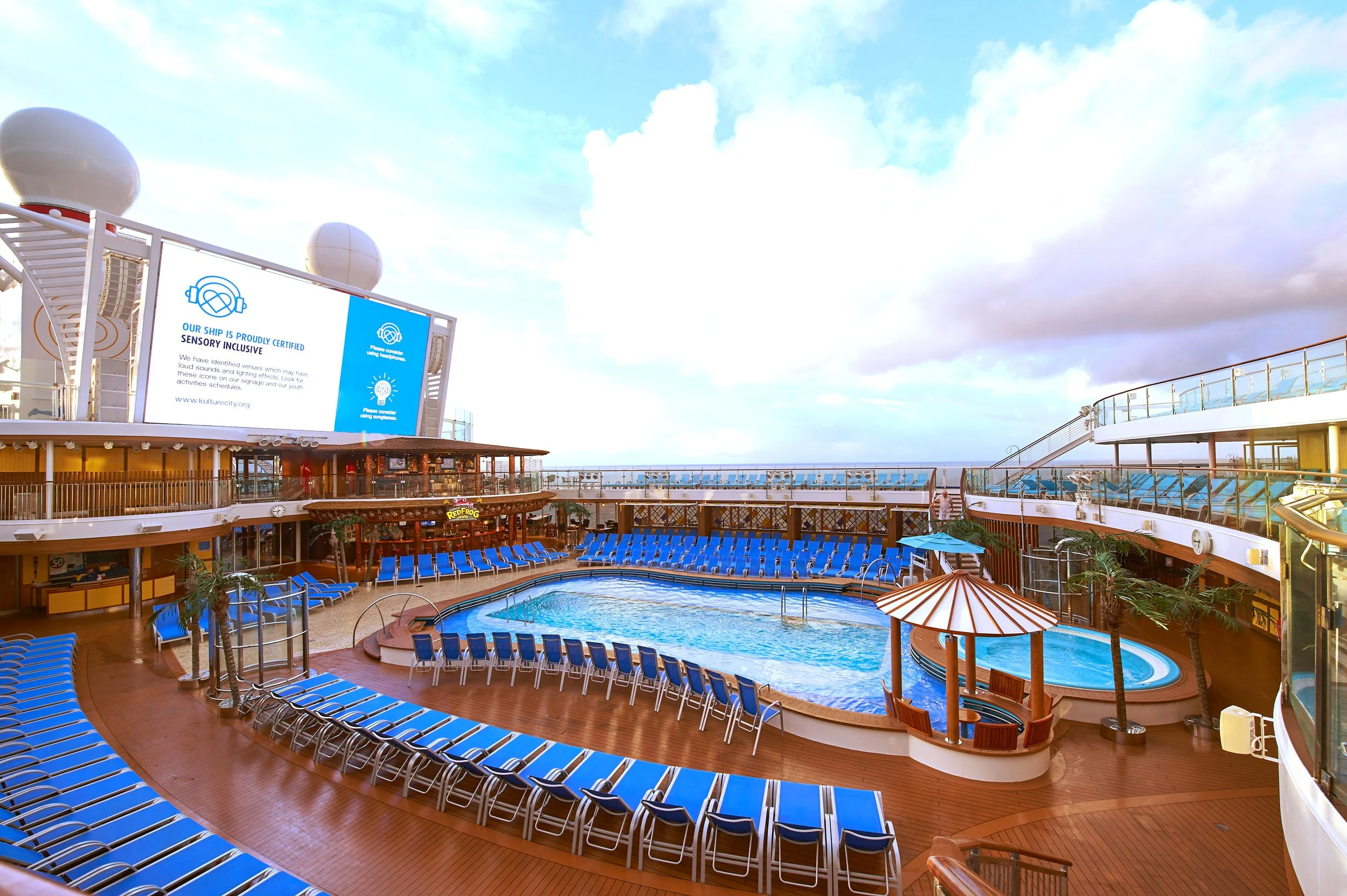 Carnival Mardi Gras pool and deck with Life Floor