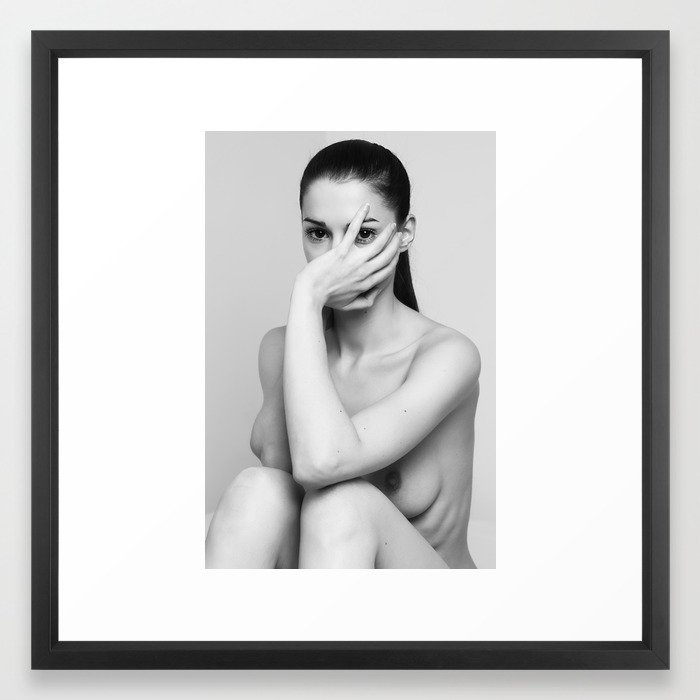 Shy eye framed art print - size, material and color here