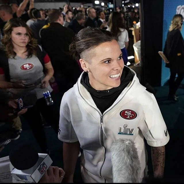 Congratulations to the first female coach to go to the Super Bowl, Katie Sowers. Looking forward to fewer firsts 🙋‍♀️ (📷 @katesowers5)