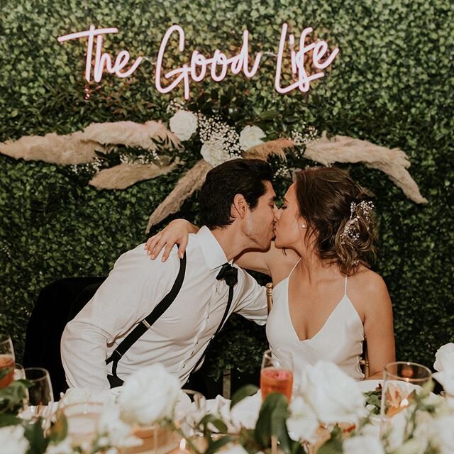 One month into #TheGoodLife and damn it&rsquo;s been good 💋

We really wanted a #NeonSign that we could put up in our future home &amp; we #Love it!
.
.
.
.
.
#FOEW #Wedding #GraceLovesLace #Bride