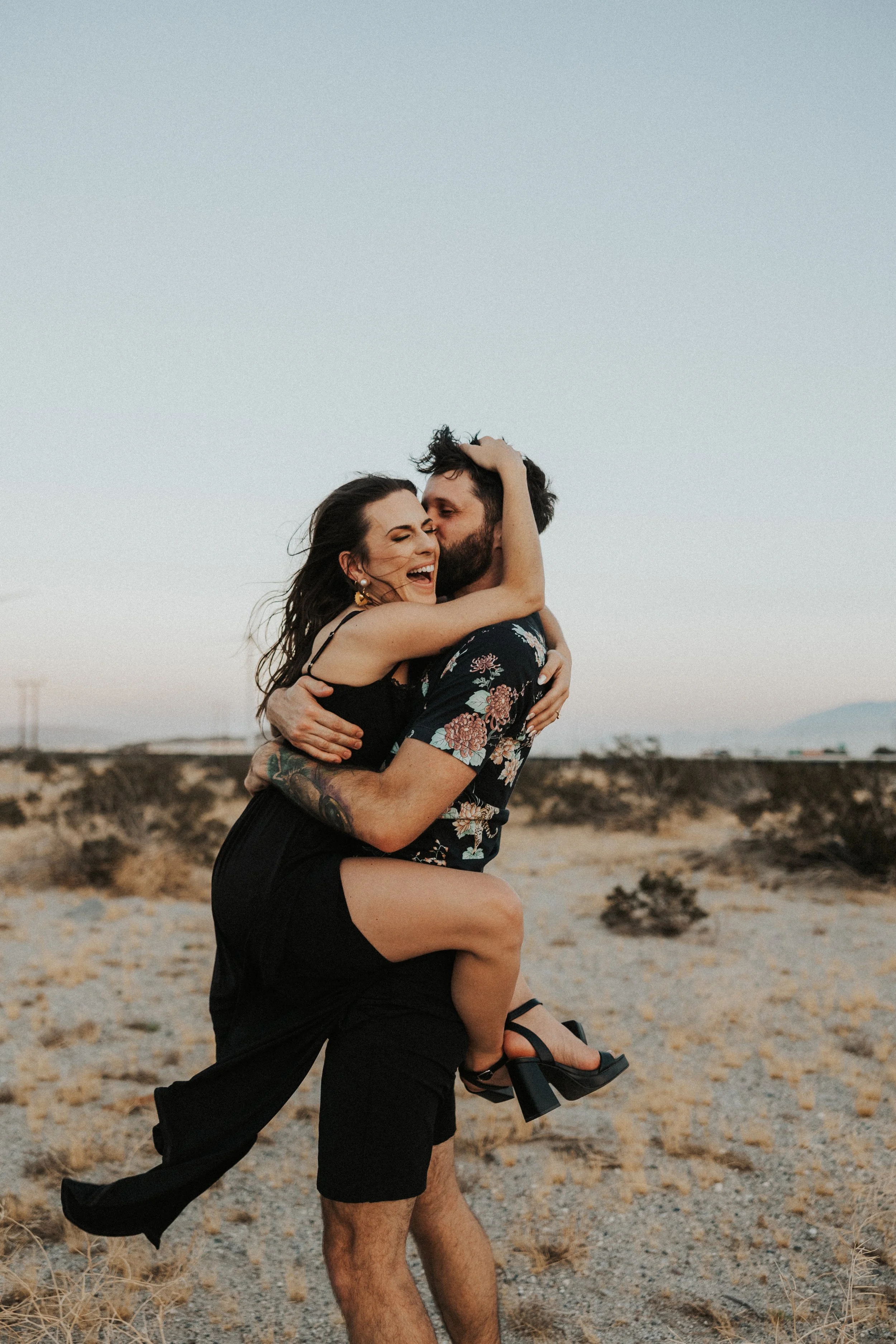 Capturing Love: Chamil and Cameron's Fun-Filled Engagement Session in Palm Springs