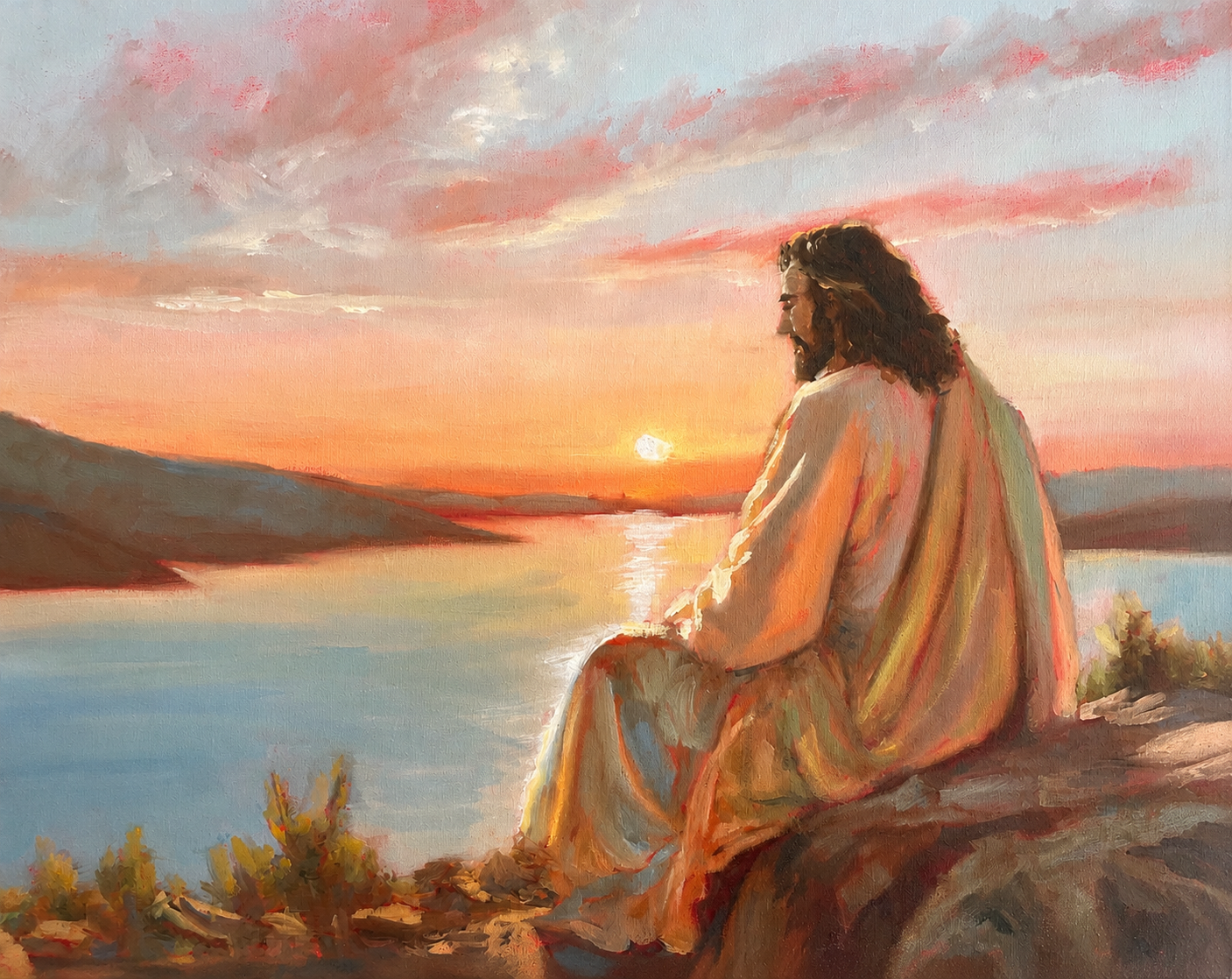 Tranquil Sunset Reflections Art Print