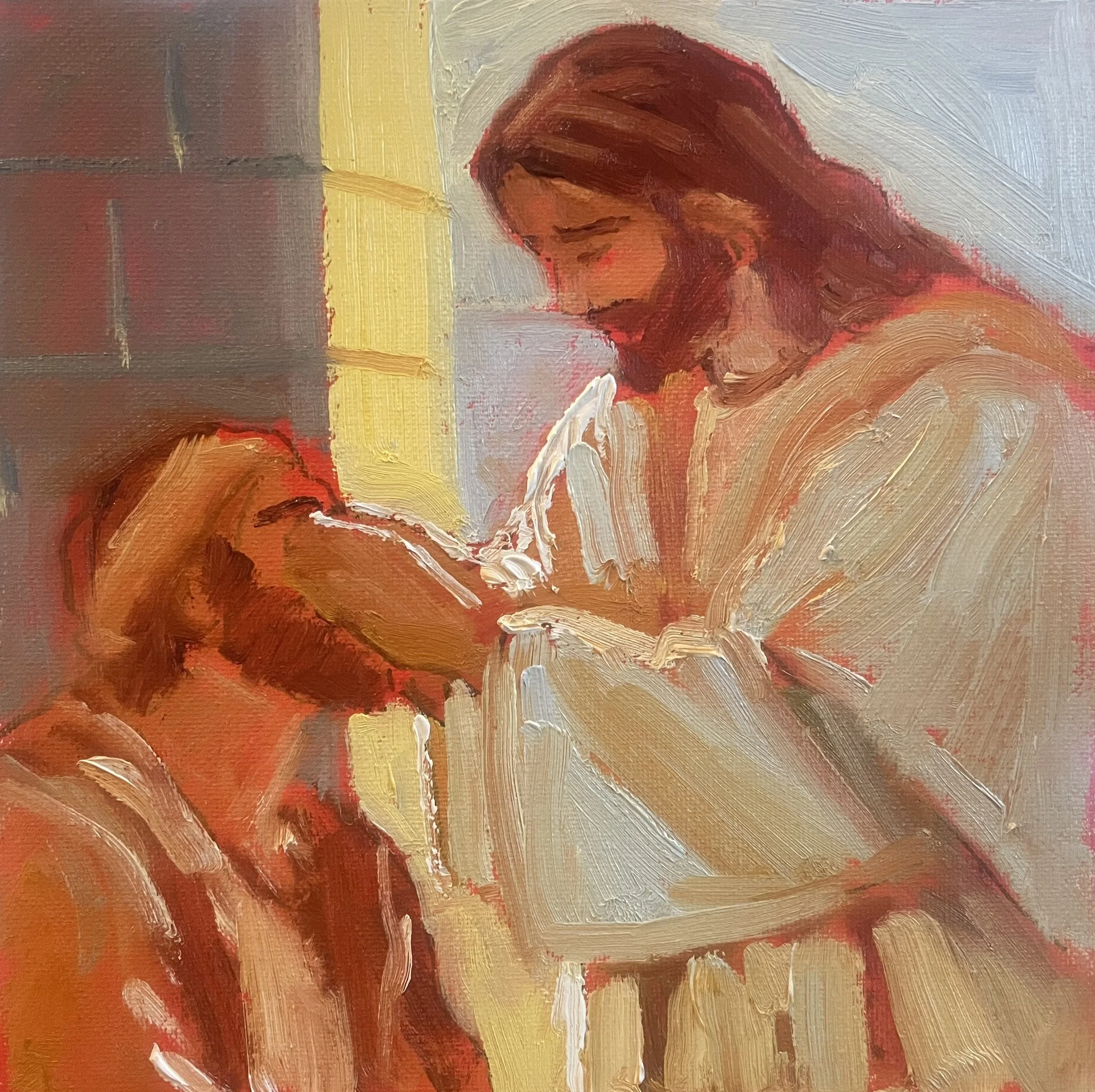 Hand-Painted Healing and Compassion Oil Painting