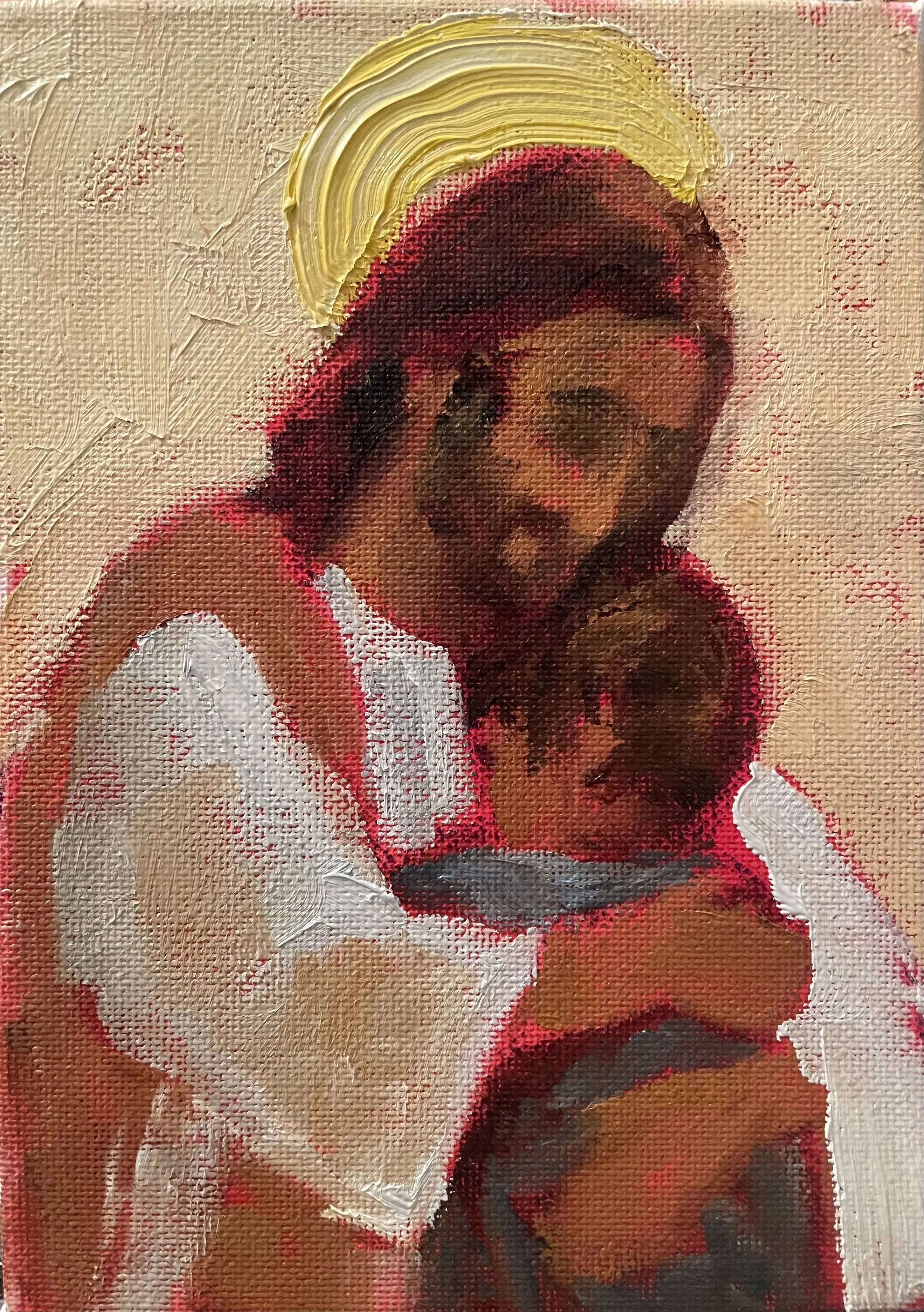 Embrace of Love: Abstract Oil Painting