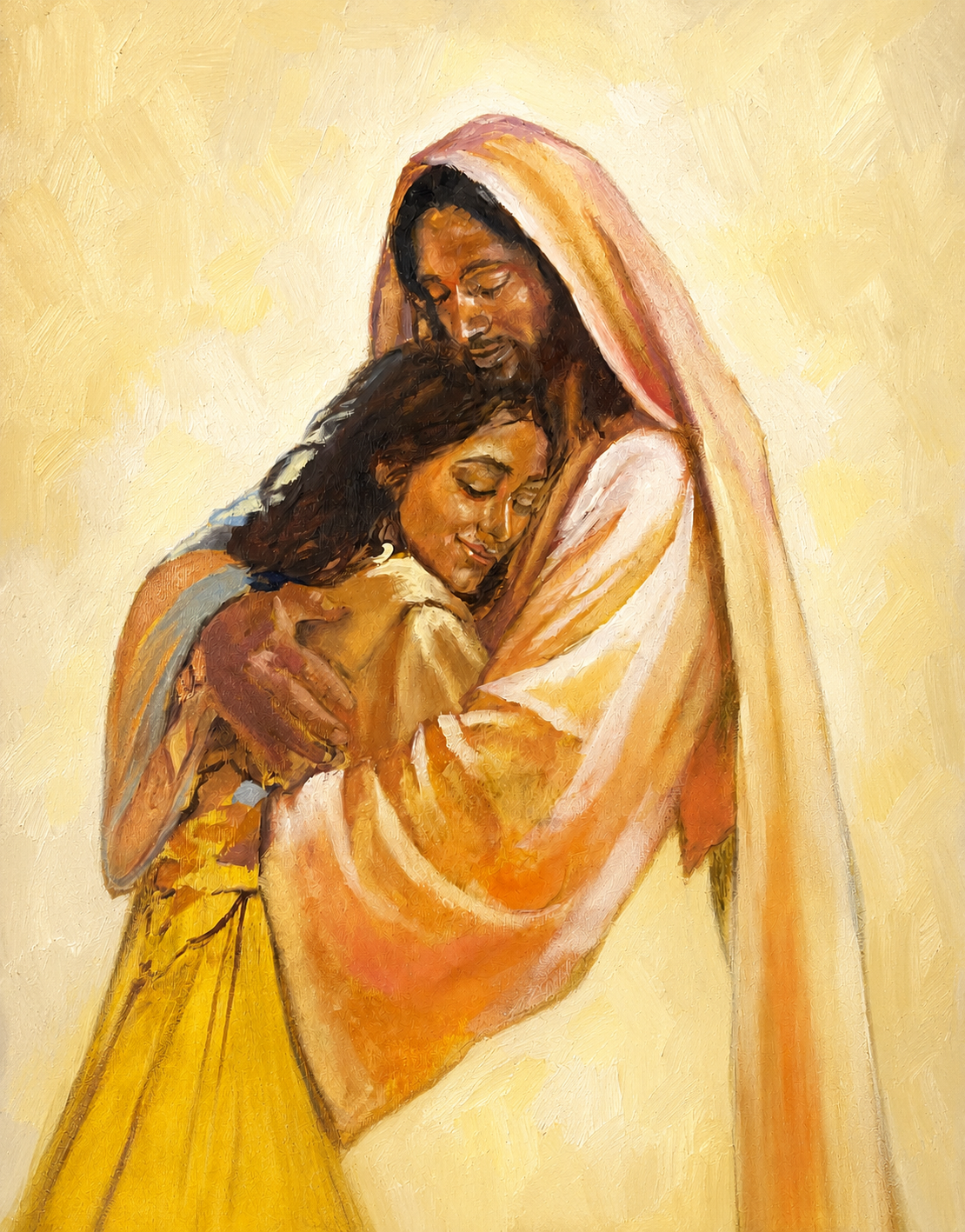 Serene Embrace Religious Canvas Painting