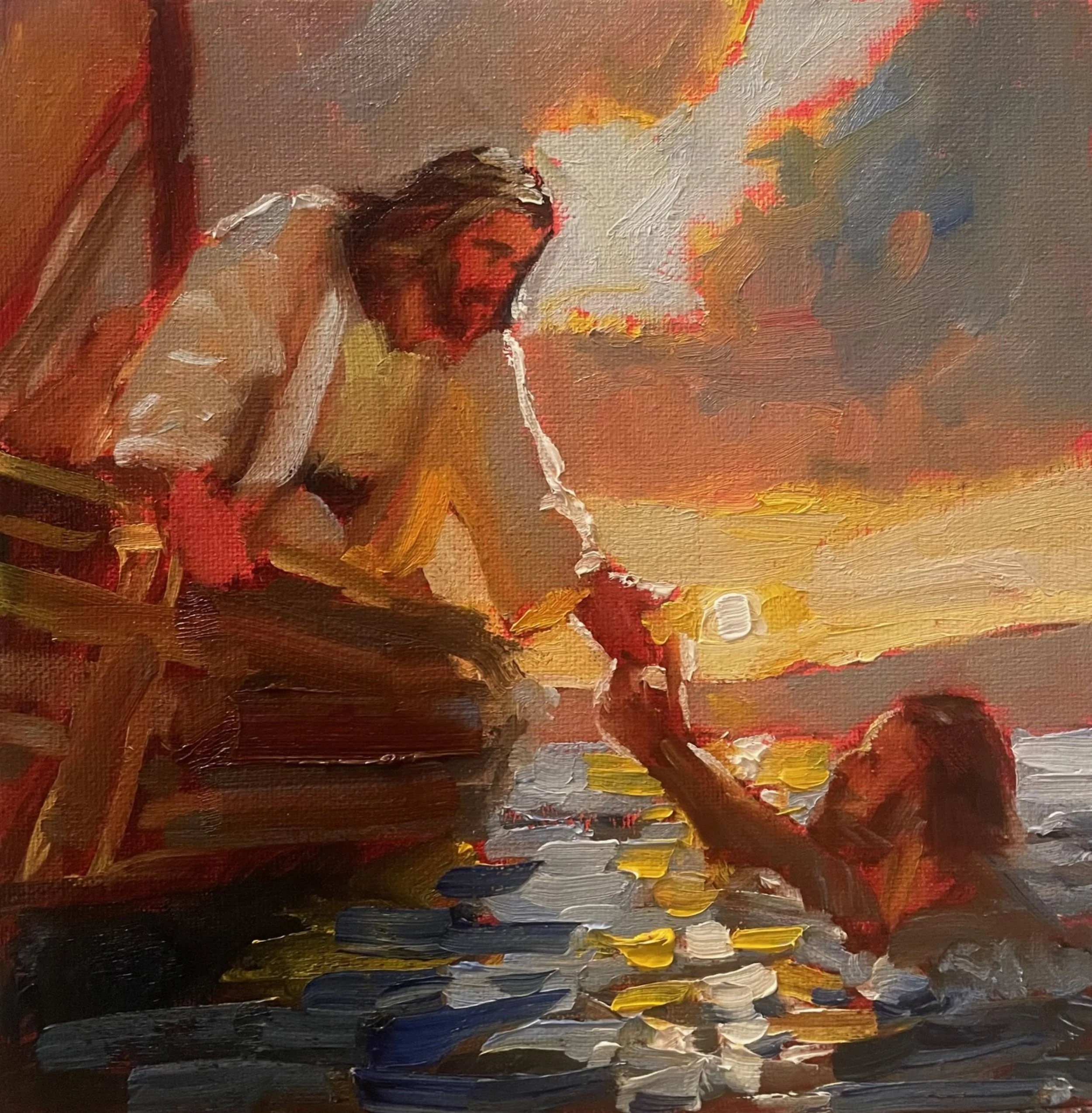 Inspiring Oil Painting of Faith and Hope