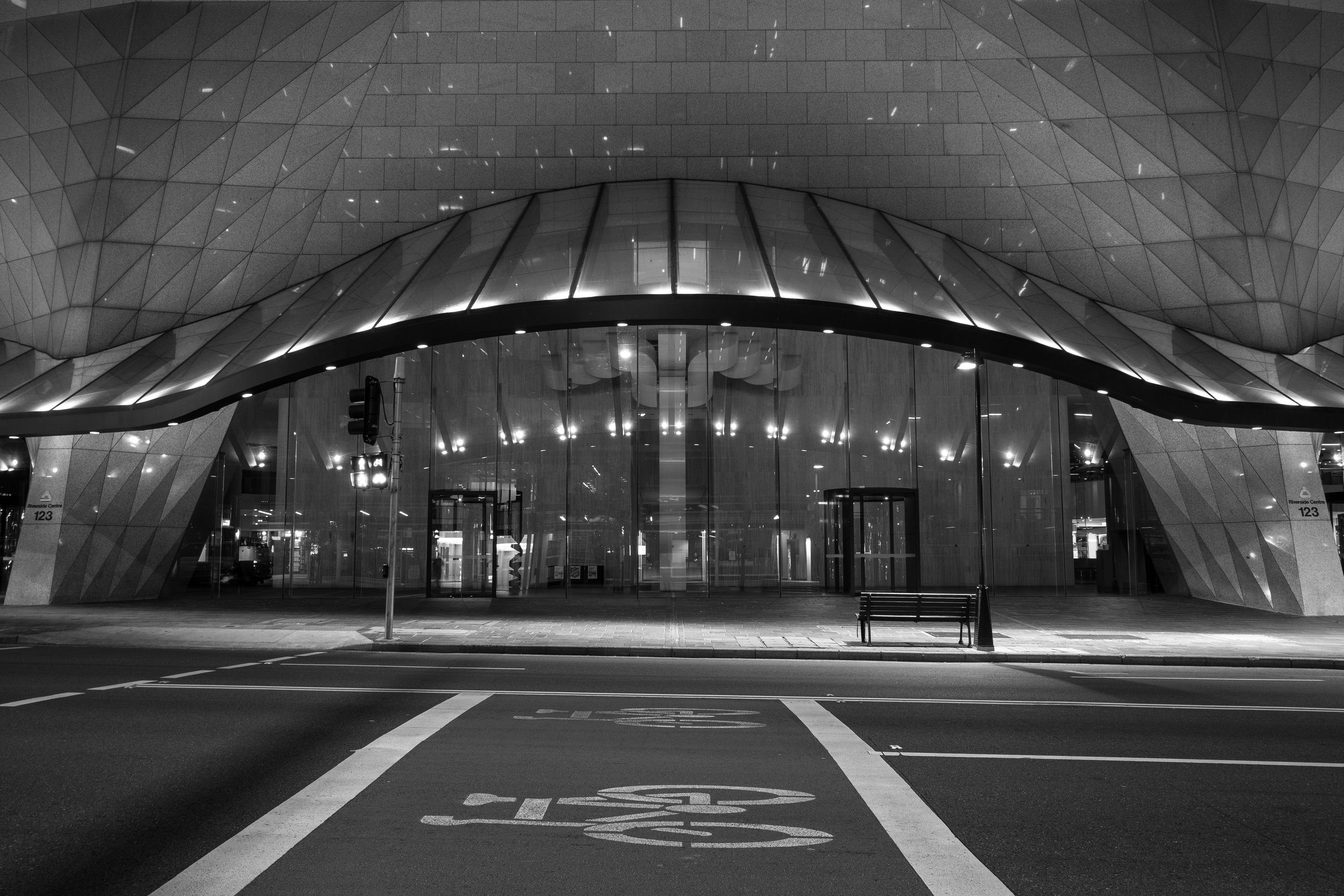 The entrance to the Riverside Centre on Eagle Street in Brisbane