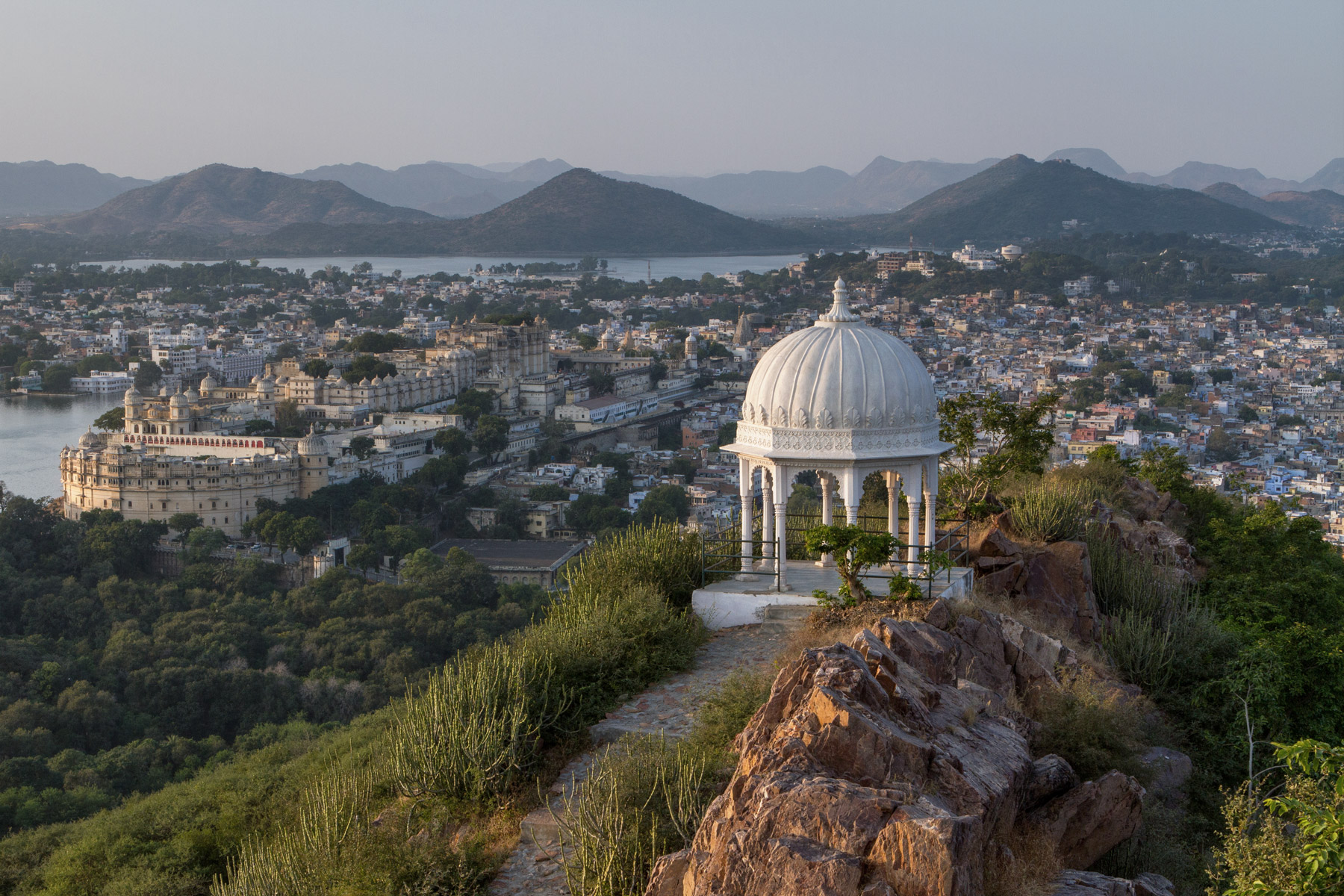 The view of Udaipur from Karni Mata