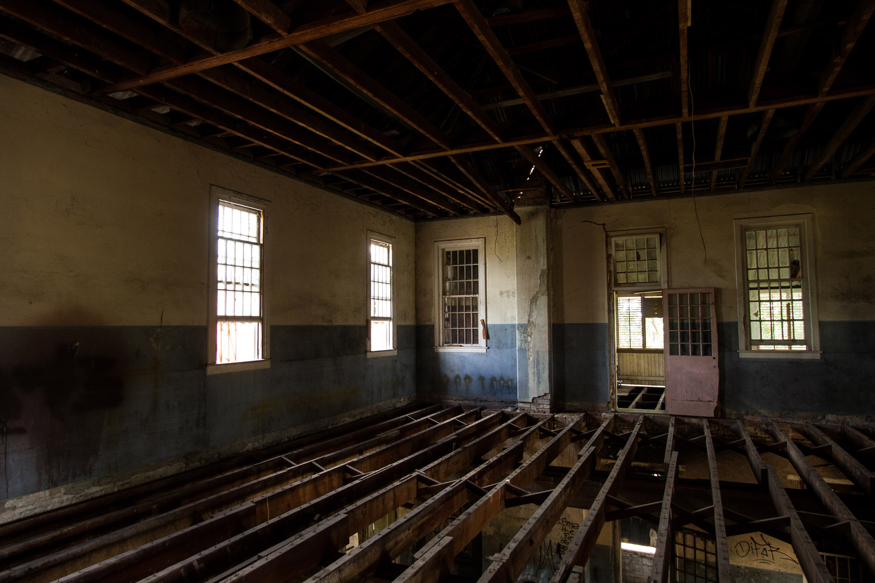 A room inside the abandoned Woogaroo Lunatic Asylum in Brisbane