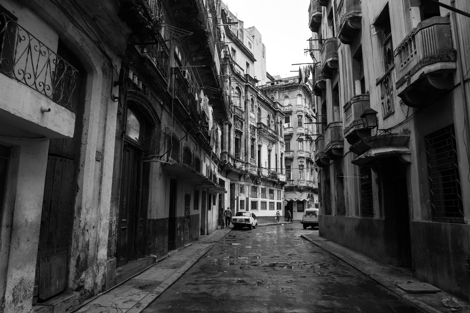 A street in Centro Havana after rain