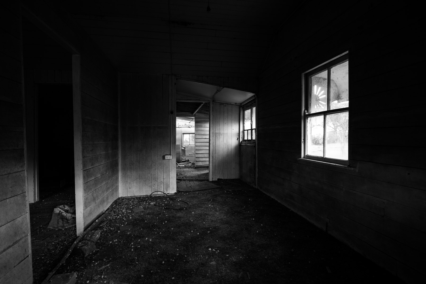A room inside an abandoned house in Acland, Australia