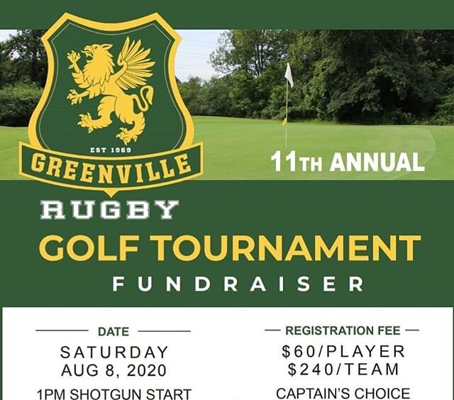 Mark your calendars! Excited to announce our 11th Annual Golf Tournament will be held @legacypines_golf on August 8 with an after-party @irishpubsc. All proceeds help to support the growth of rugby in the Upstate through The Cobber Fund-a merit and n