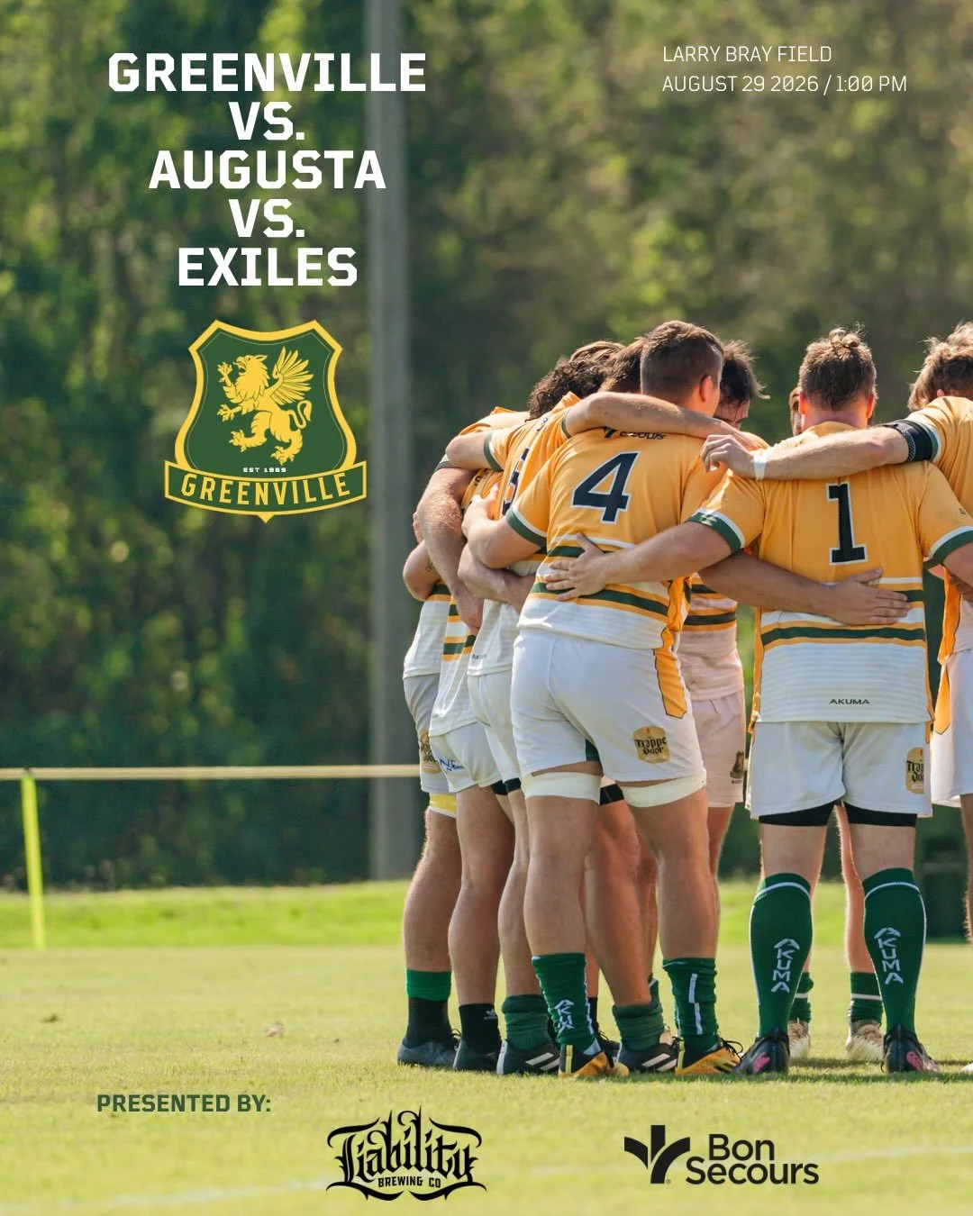 First hit up of the season today down in Augusta! These are the Griffins traveling down today to take the pitch. 

Bring it home boys!