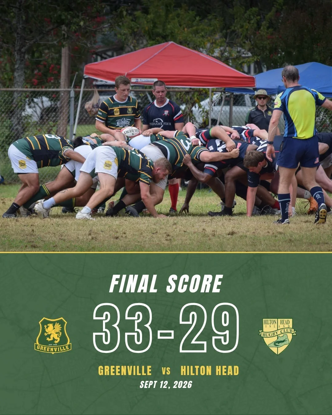 Great time today against @hiltonheadrugby. These guys played until the final whistle and never took the foot off the brakes scoring in the second half bringing the game really close at the end. 

A lot of great work today for both guys new to the clu