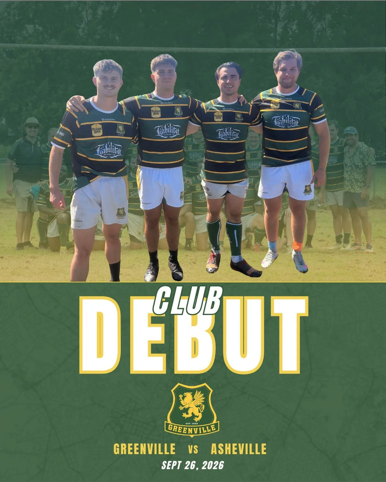Not the result we wanted, but a big day for four Griffins.

Congratulations to Gabriel, Ivan, Nathan, and Campbell on making their club XVs debuts for the Griffins on Saturday!

Greenville 26 - Asheville 38