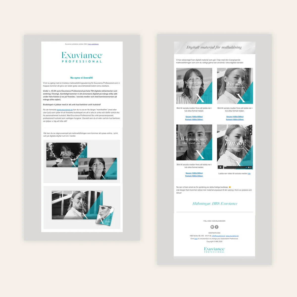 Nyhetsbrev Exuviance Professional - Nu syns vi överallt!