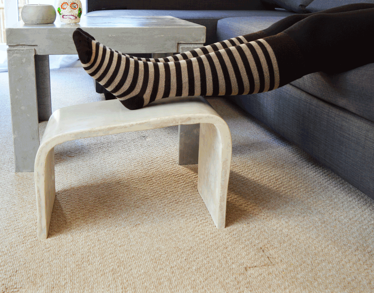 CONCRETE FOOTSTOOL/OTTOMAN