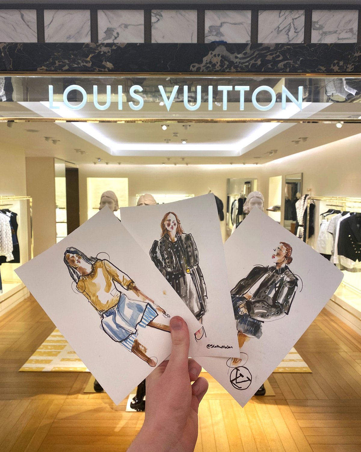 Louis Vuitton Live Event Illustrating