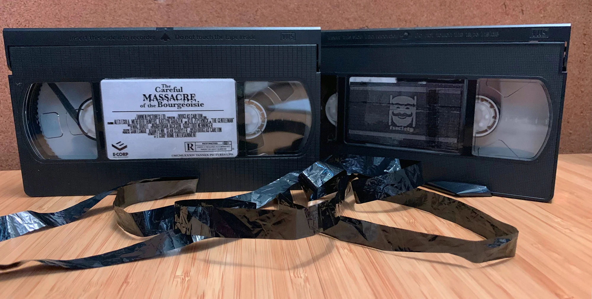 The 2 VHS tapes I destroyed for MR. Robot.