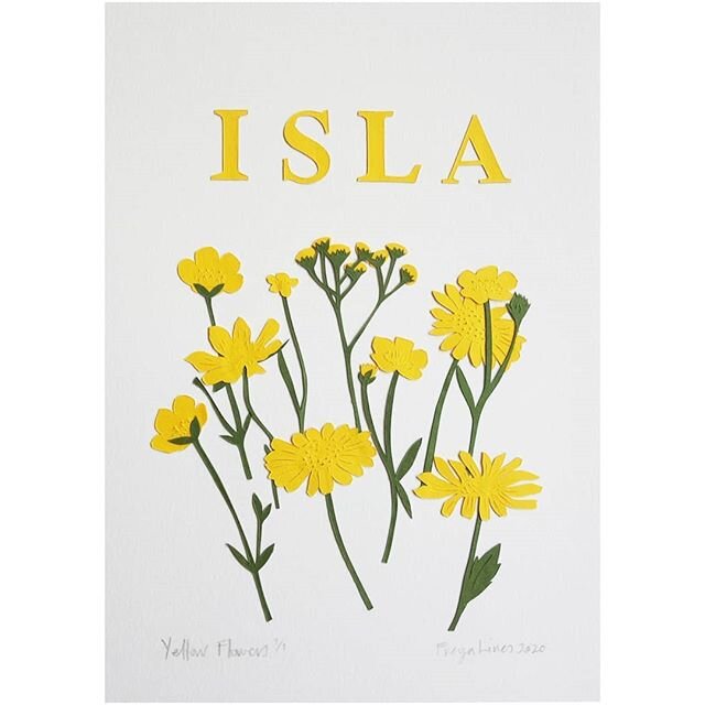 Happy Summer Solstice &amp; Midsummer!
.
Seems fitting to share this sunny artwork I made for beautiful baby Isla. Decorated with bright Yellow Flowers. Including Buttercups, Marigold, Chamomile &amp; Tansy.
.
.
.
#paper #papercut #handcut #papercraf