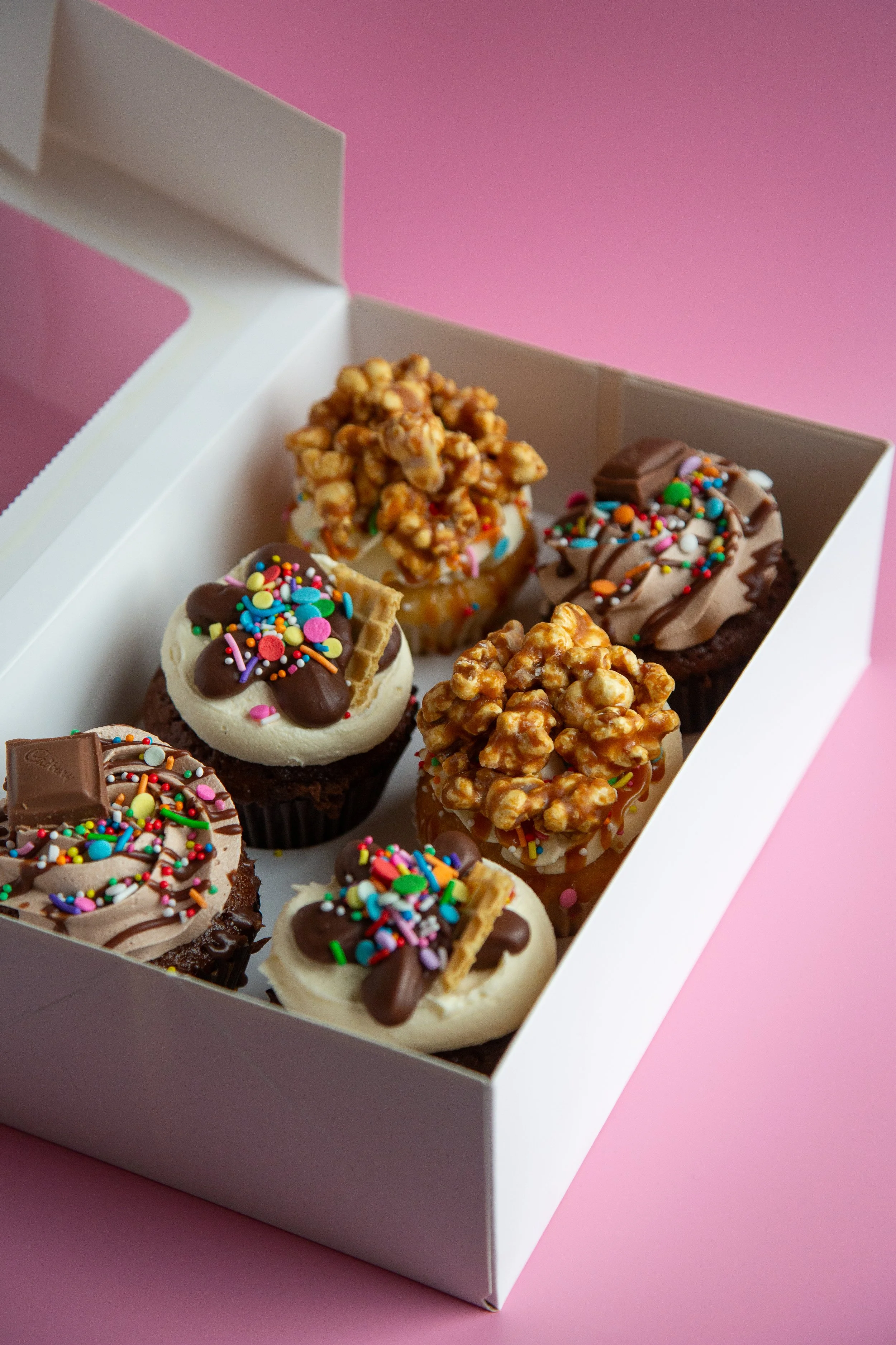 Caramel Popcorn, Triple Chocolate, and Ice Cream Sundae