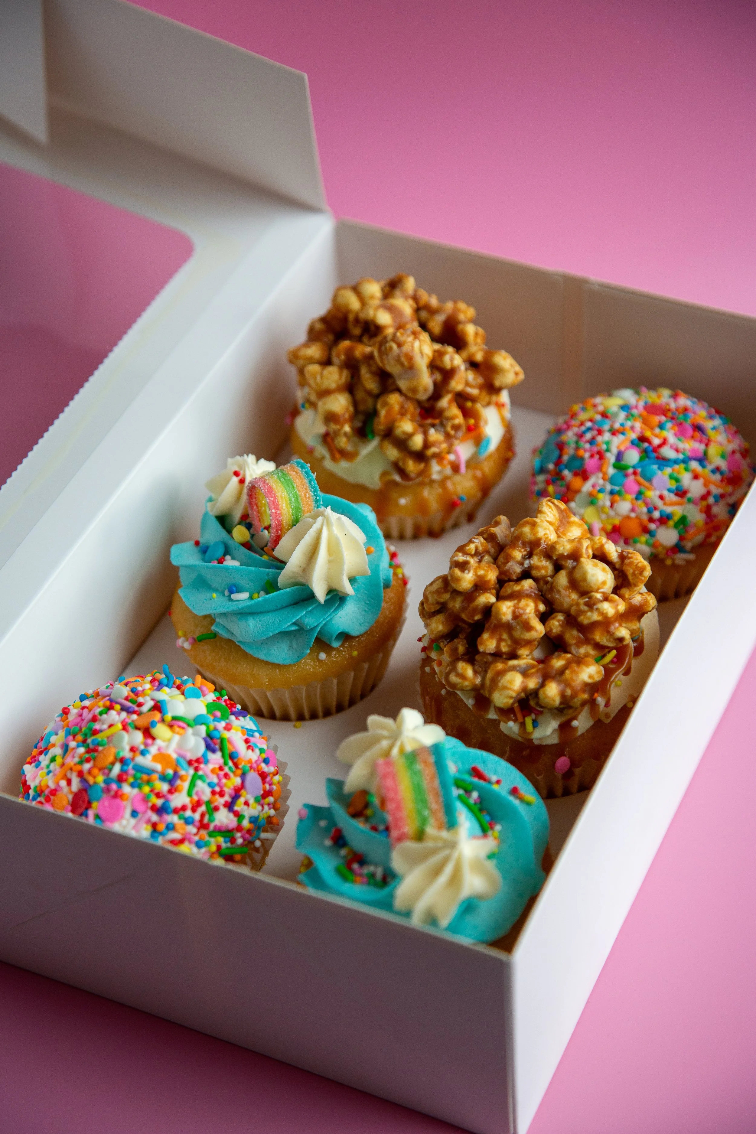 Caramel Popcorn, Rainbow, and Fairy Bread